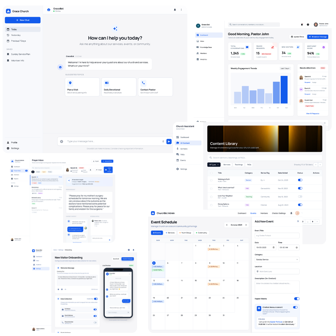 AI-powered church assistant and communication tools